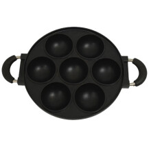 Cast Iron Omelette Pan NonStick Egg Cooker Kitchen Cookware Black