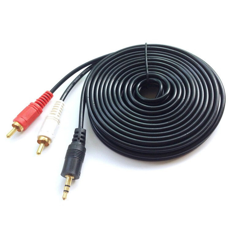 3.5Mm Male To 2Rca Male Cord Y Splitter Cable Flexible Goldplated Audio Adapter 69 Inch For Phone Tablet Speakers 9365049820455