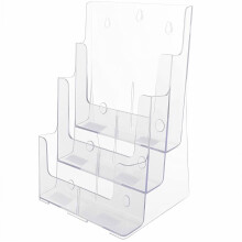 3Tier A4 Acrylic Brochure Stand – Tabletop or WallMounted Flyer Holder (TKD8630)
