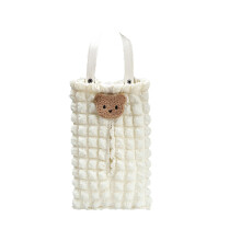 Elegante porta-guardanapos de tecido, feito com renda fina, resistente ao desbotamento, ideal para carros, salas de estar, cozinhas e escritórios