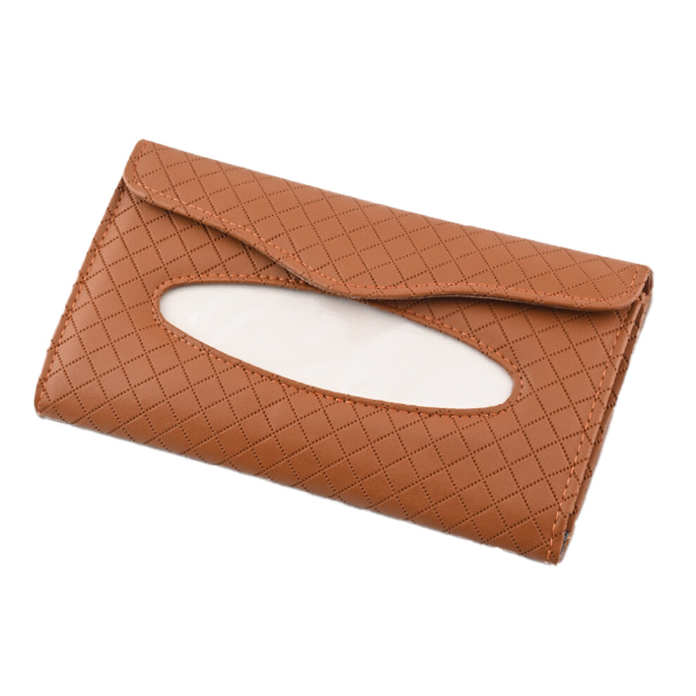 Stylish Car Tissue Holder, High-Quality Pu Leather For A Rich Look, Smooth Velvet Interior Protects Tissues, Magic Tape Design Offers Stability, Easy 9190834590738