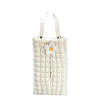 Elegante porta-guardanapos de tecido, feito com renda fina, resistente ao desbotamento, ideal para carros, salas de estar, cozinhas e escritórios