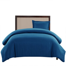 Twin-Sized Microfiber Duvet Cover, Breathable, Hypoallergenic Ultra Soft, Zipper Closure, Navy Blue, Easy Care, Double Brushed for Unmatched Comfort