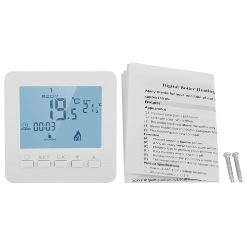 Programmable Thermostat For Gas Fireplace, Energy Saving Programmable Digital Thermostat With LCD Display Compatible Models Smart Temperature Controll