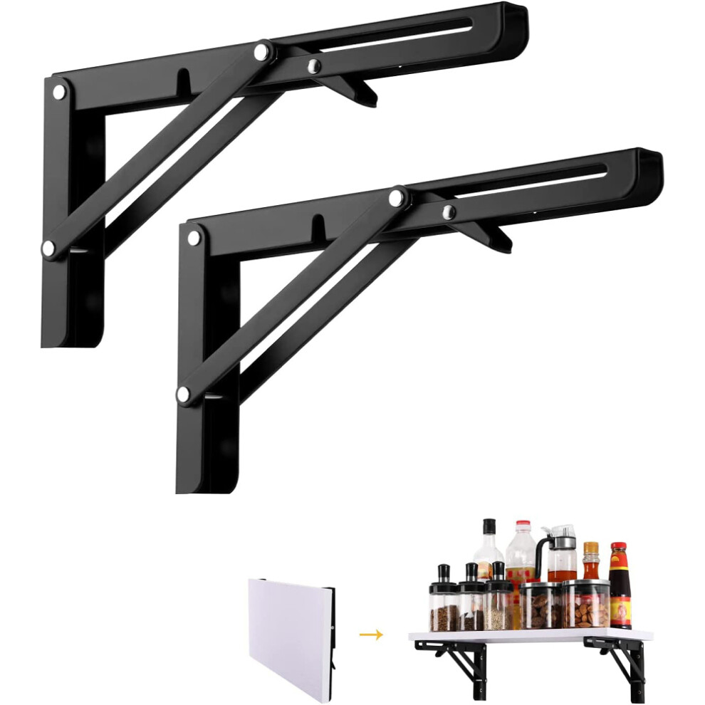 Sturdy Folding Shelf Brackets, Triangle Shape Ensures Sturdiness For Wall Mounted Space Saving Collapsible Table 9176269151843
