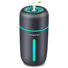 Luchtbevochtiger met 7 kleuren LED-verlichting, draagbare luchtbevochtiger met aromatherapie en essentiële oliën, mini-diffuser met automatische