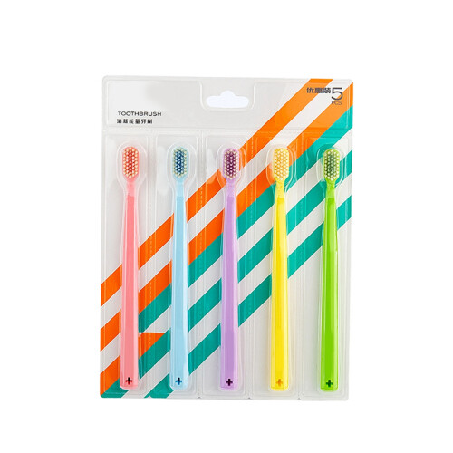 5pcs Soft Toothbrush for Adults, Rounded Head, 2418.52cm 1