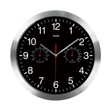Atomic Precision, Battery Operated Analog Clock, Automatic Time Setting, Non-Ticking Quiet Sweep Movement, Stylish Silver & Black Design
