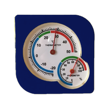 Hochwertige Thermometeruhr aus Vollmetall mit Komfortanzeige und Hygrometer für Haus, Garten, Terrasse und Kleiderschrank – keine Batterien