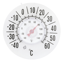 Raamthermometer, nauwkeurige metingen, waterdichte transparante wijzerplaat, zeer nauwkeurige zuignappen, geen batterijen nodig, gemakkelijk