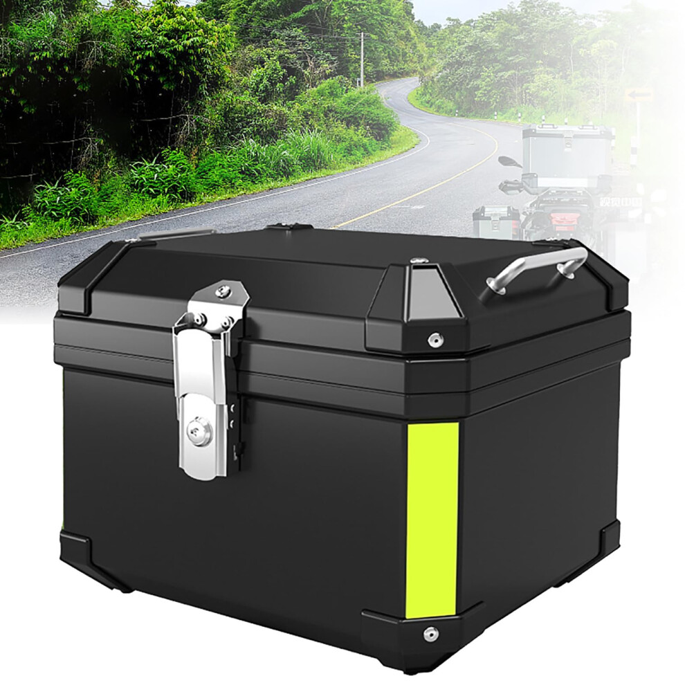 Motorcycle Tail Box Heavy Duty Aluminum Universal Trunk 57L 45L Waterproof Box Bracket Base Plate Back Cushion Black 9189345971648