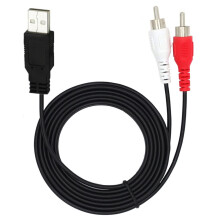 Flexibel USB-mannetje naar 2RCA mannelijk