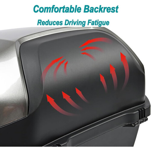 Motorcycle  Case Waterproof Large Capacity Tail Box with Backrest Lock and Mounting Hardware 2