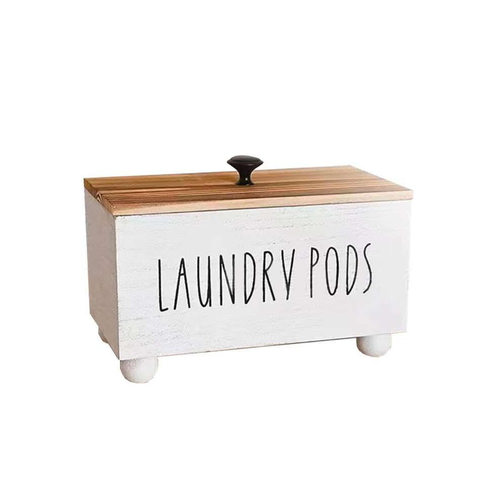 Tampon Organizer Wooden Storage Box With Lid Farmhouse Style White Finish
