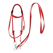 Horse bridles, nylon headstalls Adjustable headstall Braided horse reins, rope halters, safety animal halters, for a stable ride, oven red S