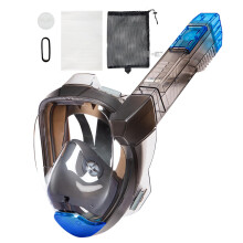 Full Face Snorkel Mask For Men AntiLeak AntiFog 180 Degree Panoramic View Blue