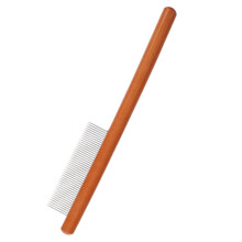 Pet Grooming Comb with Wooden Handle, Efficient for Cats, Dogs, Reduces Shedding