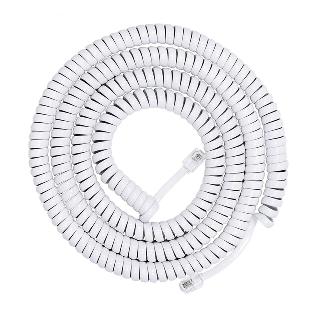 Rj9 Rj11 4P4c Telephone Handset Cord Coiled Landline Phone Wire 200Cm 300Cm For Clear Calls White 9347817960198