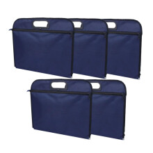 Oxford Briefcase Document Bags Practical File Organiser with Zip for Office Study and Travel Storage Pack of 5