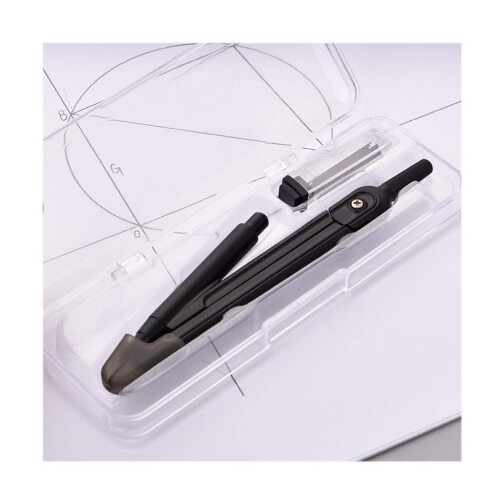 Compasses, Black Geometry Math Set, Compasses, 1 Case Lead for Mechanical Pencils