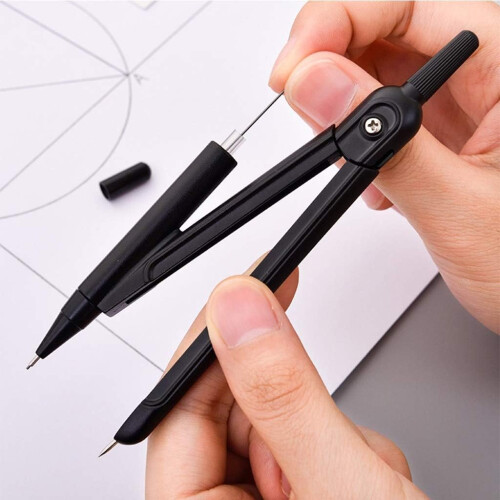 Compasses, Black Geometry Math Set, Compasses, 1 Case Lead for Mechanical Pencils 1
