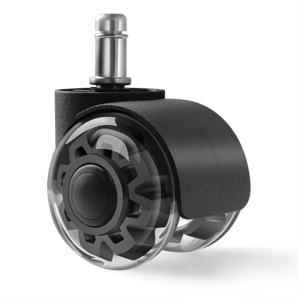 5 Pack 2 Inch Black Office Chair Casters, Smooth Silent Rolling Furniture Wheels, Floor Protection 9164114011855