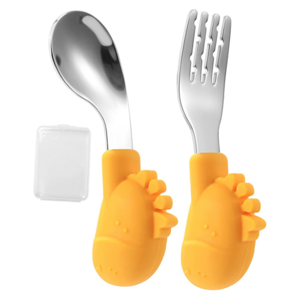 1 Set Utensils Lovely Forks and Spoon with Storage Container Durable and  Temperature Resistant Cutlery for Weaning and Feeding Essentials