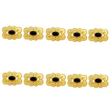 10Pcs High Glossy Alloy Buttons Metal Clothing Buttons-Black