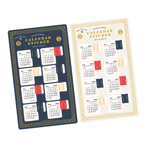 Maandelijkse tabbladstickers voor planner-retrokleur