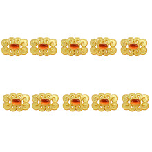 10Pcs Glossy Alloy Buttons Metal Sewing Buttons-Orange1