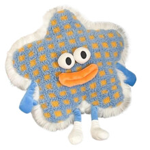 Cute Star Pattern Sofa Pillow With Funny 3D Sausage Lip-Blue