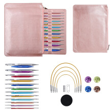 12Pairs Interchangeable Aluminum Tunisian Crochet Hook with