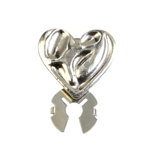 Heart Shaped Alloy Cufflinks Clip Decorative Button Clip-silver