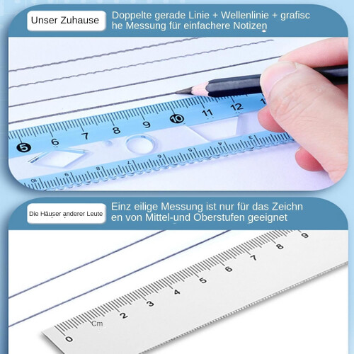 Math Compass and Protractor Set with Ruler, Eraser, Sharpener, blue 2