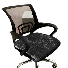 Housses extensibles texturées en velours pour chaises,-Noir