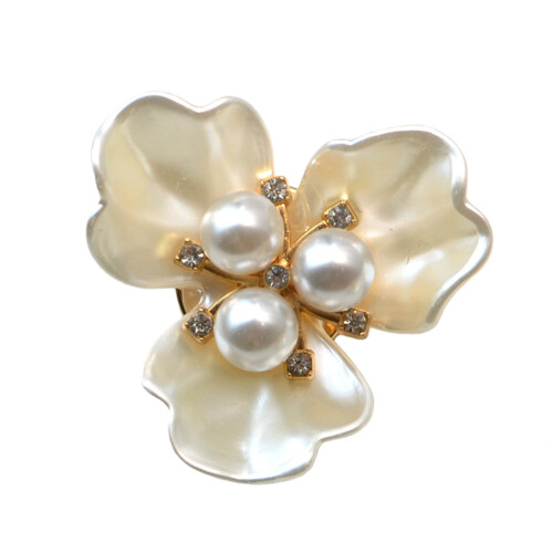 Pearls Flower Cufflinks Covers Decorative Button Clip for-White 2
