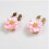 Pearlized Floral Cufflinks Clip Decorative- light purple1 6