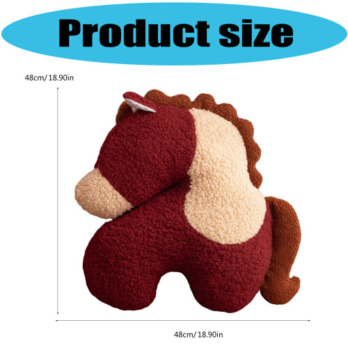 Ponies Shape PP Cotton Stuffed Pillow Cushion Safe For-Red 2