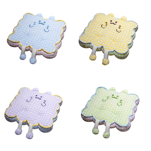 Cartoon Cats Ear Checkered Pattern Seat Pad Supportive-Green 2