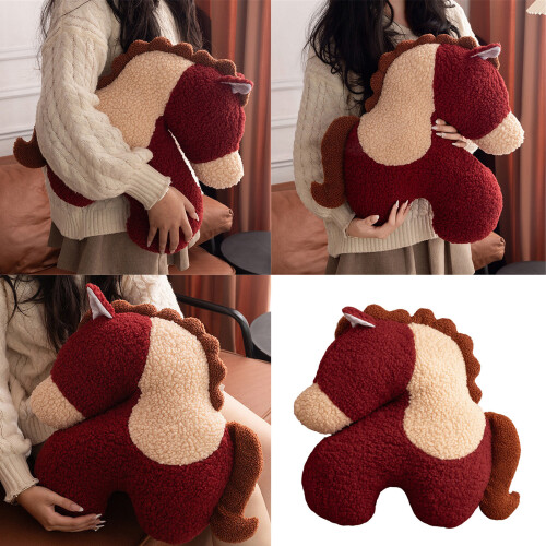 Ponies Shape PP Cotton Stuffed Pillow Cushion Safe For-Red 1