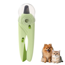 Led Cat Nail Clipper with SplashProof Guard, Cat Nail Scissors for Small Pets (Green)