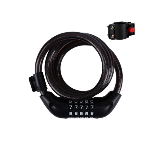 Bike Lock 5Digit Password Lock, 1.2m Iron Chain AntiTheft Security Lock For Bicycle And Motorcycle