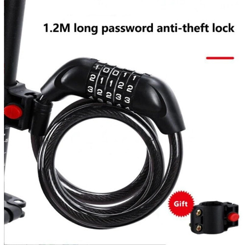 Bike Lock 5Digit Password Lock, 1.2m Iron Chain AntiTheft Security Lock For Bicycle And Motorcycle 1