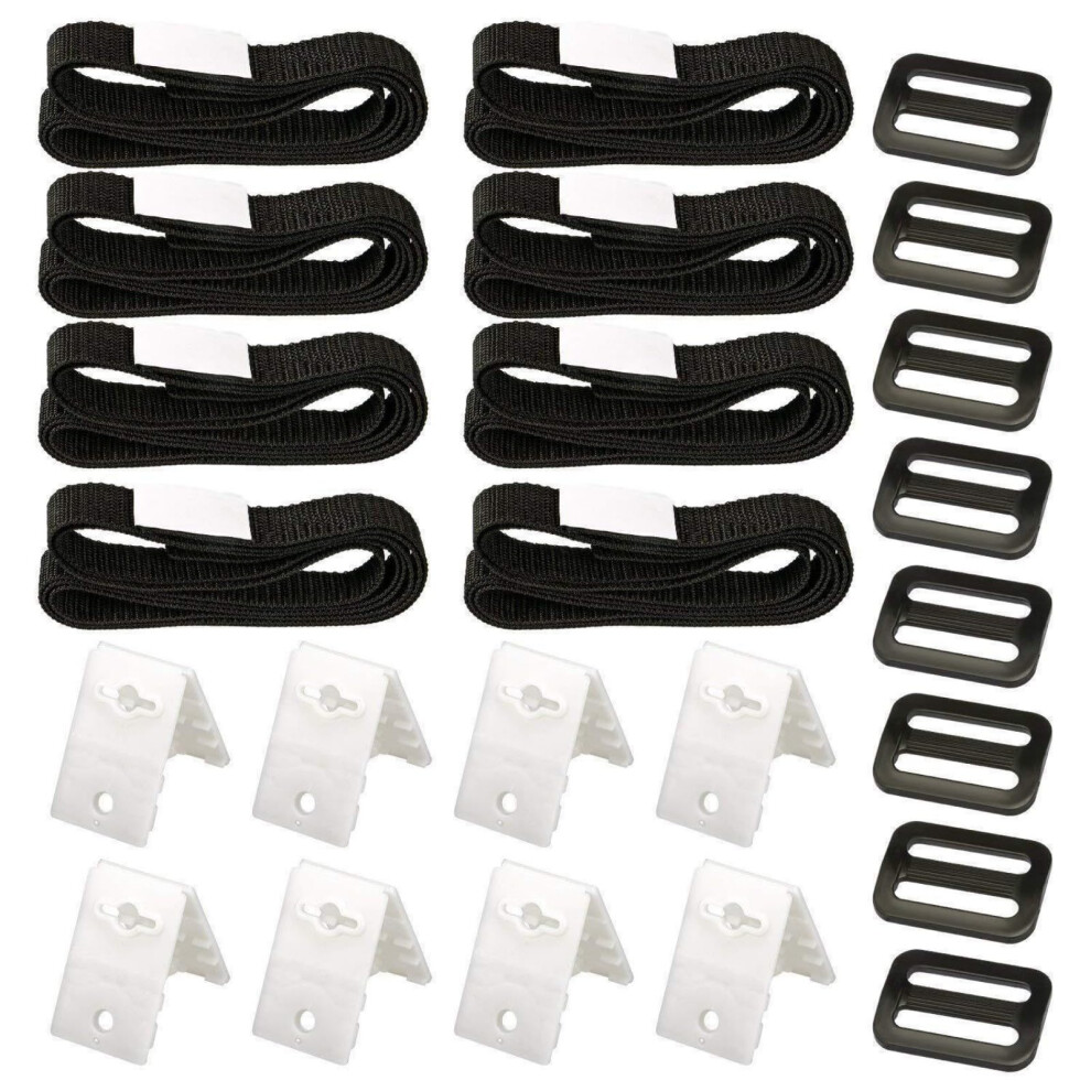 Inflatable Pool Fastening Straps And Clips 8Piece Black Solar Cover Reel Attachment Kit For Swimming Pool Tarpaulins 9412369044310