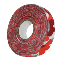 Ice Hockey Cloth Tape Protector, 2.5cm Wide, WearResistant Sock Tape for Tennis Squash Racquet Baseball, Red Camo
