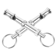 2 x Pet Whistle Training Dog Tauber Dog Whistle Training Accessories for the Training of Bird Dogs Clicker for Dog Training Silver