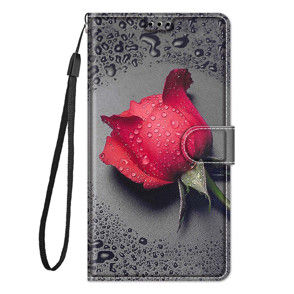 Case For Honor 400 Lite Silicone Leather Wallet Case Magnetic Closure Flip Pattern Stand Kickstand Card Slot Flower 9189345973628