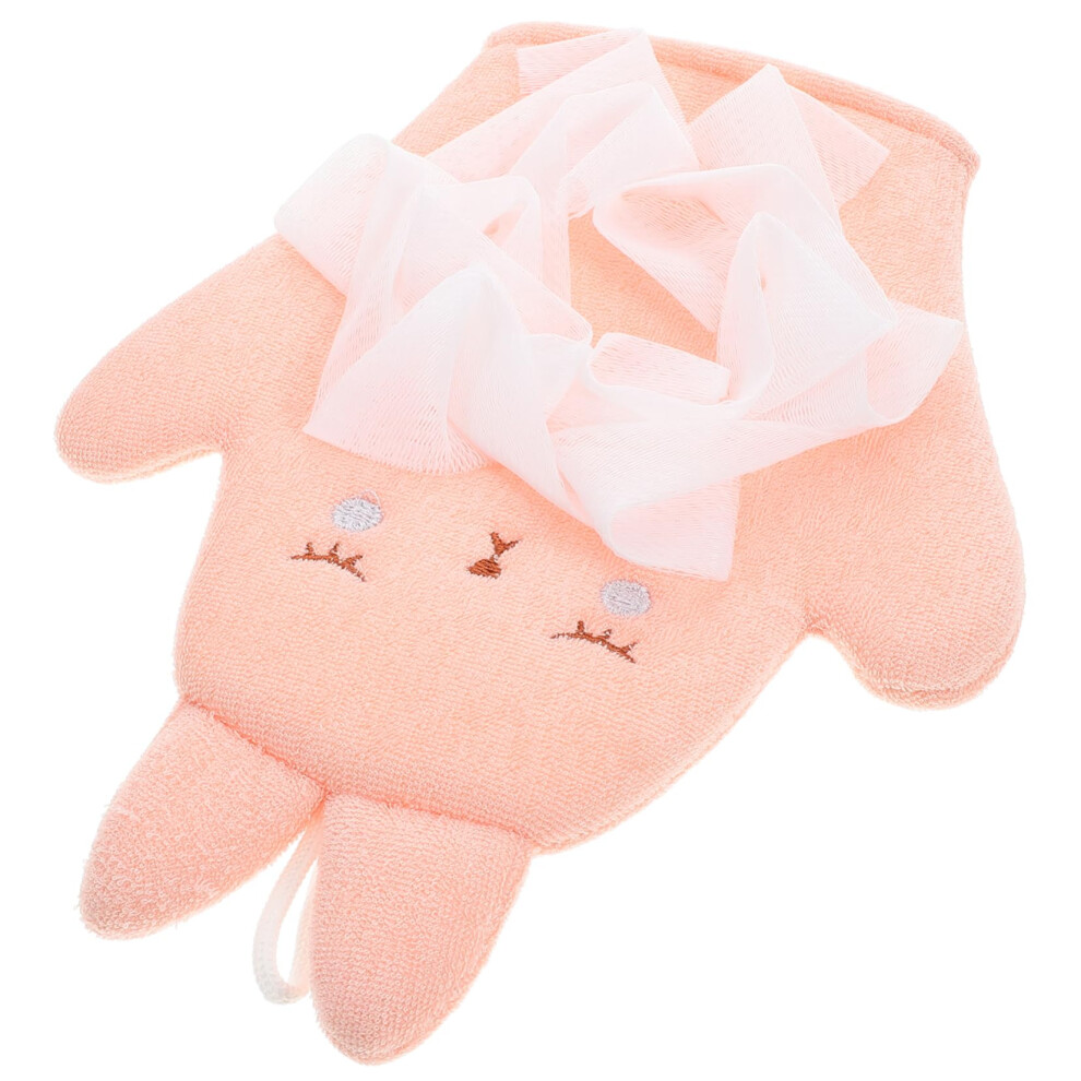 Peeling Gloves Doublesided Bath Mitt Scrub Glove Washcloth Peeling Bath Gloves Toddler Bath Scrubber Wash Newborn Bath Pink