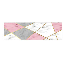 3D Printed Vivid Colors Kitchen Mat, Unique Personalized Pattern with Ergonomic Design for Your Home, Pink Marble, Non-Toxic Non-Slip Surface, Microfi
