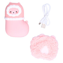 Étui en peluche portable, housse souple à motif mouton de dessin animé avec fonction de chauffage rapide, pour de nombreuses applications.